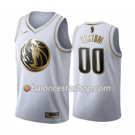 Camiseta Hombre NBA Dallas Mavericks Personalizadas 2019-20 Nike Blanco Golden Edition Swingman